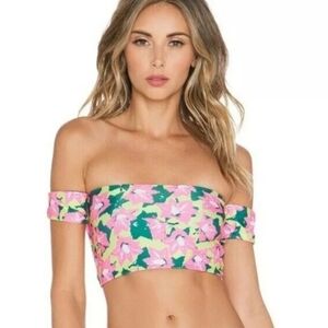 Beach Riot Rosa Floral Ayana Yellow Bikini Top